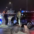 Politiet leder nu efter de våben der blev brugt mod et Hells Angels' klubhus i Randers. Her er billede fra januar umiddelbart efter skudepisoden. Foto: Presse-fotos.dk.