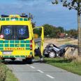 En ældre mand og en ældre kvinde er begge i kritisk tilstand efter at en ulykke med en lastbil. Foto: Presse-fotos.dk.