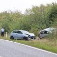 To biler kørte sammen på motorvejsfrakørslen ved Hornslet.