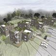 Sådan ser det projekt ud, som en investor håber at kunne gennemføre ved Skovvej/Kærgårdsvej/Damgårdsvej i Gram. Men langt fra alle naboer er begejstrede for projektet. Tegning: Laban Arkitekter