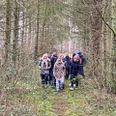 Der er stor utilfredshed med den beslutningen om at etablere hundeskov i Vejlby i Allingåbro. Naboerne mener, at beslutningen er truffet hen over hovedet på dem. Her er et udpluk af de nærmeste naboer på tur gennem skoven, som de også helst ser den i fremtiden. Foto: Simon Carlson