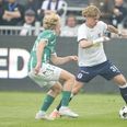 19-årige Frederik Emmery spillede en afgørende rolle, da AGF fejrede mesterskabet med en storsejr over Viborg. Foto: Bo Amstrup/Ritzau Scanpix