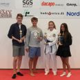 Pokalvinderne for årets præstationer bagerst fv. Philip Lykholt, Andreas B. Sørensen, Sigrid Biltoft og Laura Nancke. Pressefoto