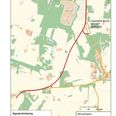 Den røde linje viser linjeføring for den nye cykelsti. Den orange den nuværende, hvor cyklisterne skal igennem Nimtofte for at komme til Djurs Sommerland. Kilde: Syddjurs Kommune