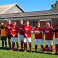 Et lille udsnit af Viking Pindstrup herreseniorafdeling, som fortsat nyder at spille fodbold et par gange om ugen. Foto: Viking Pindstrup