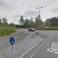 Rundkørsel på Skovvej i Hinnerup.