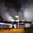 Voldsom brand i et rækkehus i Hammel natten til torsdag. Foto: Presse-fotos.dk