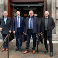 Fra venstre H. C. Østerby (A), borgmester i Holstebro Kommune, Jesper Greth (V), borgmester i Rebild Kommune, Favrskov Kommunes borgmester Lars Storgaard (C) og Ole Vind (V), borgmester i Hedensted Kommune, har fremlagt deres utilfredshed for Folketingets Indenrigsudvalg. Pressefoto