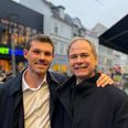 Glade for hinanden. Anders Winnerskjold og Nicolai Wammen ved Salling på Strøget 28. oktober 2024. Foto: Sten Brøgger