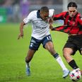 Det var Gift Links' (tv.) kamptrøje, som AGF efterlod i omklædingsrummet efter søndagenskamp mod FC Midtjyllands i Herning. Foto: Bo Amstrup/ Ritzau Scanpix
