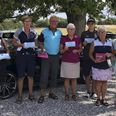 Dagens præmietagere i golfmatchen i Grenaa Golfklub.