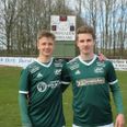 Frederik Laursen (tv) leverede et mål og en assist, mens Mathias Severinsen scorede at flot mål i Vivild IF’s 2-1 sejr mod Fårvang IF. Foto: Kurt Enevoldsen, Team Vivild