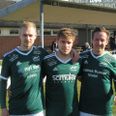 Sebastian Stær (fra venstre), Patrick Klitgaard og Emil Mortensen scorede målene i Vivild IF’s premieresejr på 3-0 over DGL 2000, Aarhus. Sebastian Stær havde en fod med i alle tre mål med to assists ud over sit mål. Foto: Kurt Enevoldsen, TeamVivild