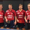 Fra venstre sikrede John Sabalic, Claus Junge, Jonas Agerholm og Michael Knudsen Rønde BTK adgang til at spille om oprykning til 1. Division. Privatfoto