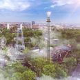 Med sine 65 meter bliver den ny forlystelse i Tivoli Friheden en del af Aarhus' skyline. Visualisering: Tivoli Friheden