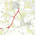 Det er fredag 29. maj, at omfartsvejen uden om Nimtofte fra Frederikslundvej til Randersvej åbner for trafikanter og cyklister. Kort: Syddjurs Kommune