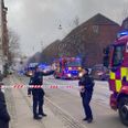 Det brænder i Holmbladsgade. Foto: Presse-fotos.dk.