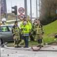 Ulykken spærrer krydset. Foto: Presse-fotos.dk.