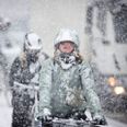 Helt så dramatiske scener får vi næppe i det østjyske selvom vinteren for en kort bemærkning vil tilbage natten til onsdag. Foto: Jens Dresling