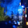 En kraftig brand var under udvikling ved Under Lindene i Skæring (postnummer Egå). Foto: Presse-fotos.dk