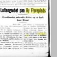 Skanderborg Amts Avis omtalte bombardementet af flyvepladsen i Gl. Rye i en note nederst på sin forside 3. maj. Der skulle noget til, åbenbart, for at imponere datidens journalister. Foto: Skanderborg Amts Avís