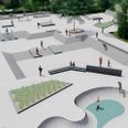 Drømmen er tre forskellige baner. En til nybegyndere, en til amatører og søskende, og en til de hardcore skatere. Illustration: Skødstrup Park Riders