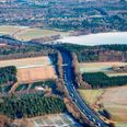 E45 syd for Skanderborg, hvor arbejdet med nødsporene begynder. Pressebillede