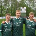 Vivilds tre målscorere i opgøret mod Aarhus Juniors. Fra v.: Frederik Laursen, Sebastian Stær og Jimmi Hansen. Foto: Team Vivild v. Kurt Enevoldsen