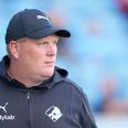 Randers FC's cheftræner, Rasmus Bertelsen, var bestemt ikke tilfreds efter pokalnederlaget i Brabrand onsdag. Arkivfoto: Bo Amstrup/Ritzau Scanpix