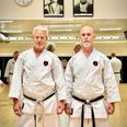 Lasse Lorentzen og Kaare Sahl Hedvard er begge instruktører i Rønde Karateklub. Duoen har begge fået en ny grad af sort bælte. Privatfoto