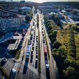 Sådan så trafikken ud oppefra ved Marselis Boulevard onsdag morgen ved 8-tiden. Tirsdag var det meget værre. Foto: Danni Paulsen