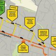 Sådan ser etaperne ud for arbejdet på Rønde Hovedgade. Næste etape begynder mandag 5. januar. Den strækker sig fra Drosselvej til Rønne Allé, og indkørslen til Drosselvej vil i begyndelsen være spærret. Kilde: Syddjurs Kommune