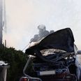 Brandmænd fra stationerne i Hinnerup, Hornsleth og Randers ilede til branden i Nørre Galten. Foto: Presse-Fotos.dk