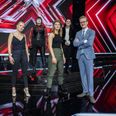 Finaledeltagerne Smokey Eyes, Emil Wismann, Mathilde Caffey og Alma Agger skal fredag og lørdag kæmpe om titlen som vinderen af "X Factor" 2020. Billedet er fra liveshowet fredag 15. maj, da de fire finalister blev fundet. - Foto: Martin Sylvest/Ritzau Scanpix