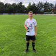 Midtbanespilleren Frederik Laursen afsluttede med kvalitet og sikrede med to mål det ene point til FC Djursland i 2-2 kampen mod VRI. Frederik Laursen scorede også i 2-1 sejren over Kjellerup IF. Foto: FC Djursland