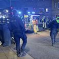 Første melding lød på 'kraftig brand'. Foto: Presse-fotos.dk.