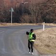 Musvågen svæver kun et par meter over Thomas Parolis hoved, og efter Thomas har fået et par slag med vingen, er han naturligvis meget opmærksom på, hvad musvågen foretager sig.