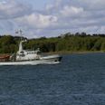 Marinehjemmeværnets skib BRIGADEN deltog i eftersøgningen. Foto: Leif Dahl