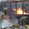 Brandvæsenet foretog en kontrolleret nedbrænding. Foto: Presse-fotos.dk