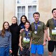 Kronprins Frederik, Prins Vincent, Prins Christian Kronprinsesse Mary, Prinsesse Isabella og Prinsesse Josephine efter 10 km løbet under Royal Run i København og på Frederiksberg, mandag den 6. juni 2022.. (Foto: Philip Davali/Ritzau Scanpix)