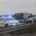 Der er kø på stedet efter et uheld. Foto: Presse-fotos.dk.