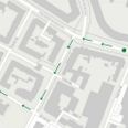 Det er denne rute, som Københavns Politi formoder, at gerningsmanden tog efter drabet mandag aften i en butik på Frederikssundsvej i København.