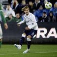 AGF's Frederik Emmery scorede flot til 1-0 i kampens indledning. - Foto: Bo Amstrup/Ritzau Scanpix