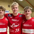 De unge talenter var i målhumør i Norddjurs Håndbolds storsejr på 36-19 over Skive fH. Jeppe Dahl Kjeldsen (th) blev topscorer med syv mål, mens Mikkel Scaglione (tv) og Mikkel Helle Johnsen (i midten) hver bidrog med seks mål. Foto: Martin Schultz