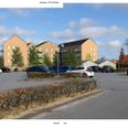 Visualisering af bebyggelsen på Torvet 8-12 i Galten set fra Nytorv. Kilde: Skanderborg Kommune
