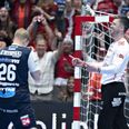 Niklas Landin trak sig sejrsrigt ud af den sidste duel med Johan Hansen. - Foto: Henning Bagger/Ritzau Scanpix