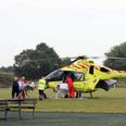 Kvinden meldes ved godt mod. Hun blev transporteret til Aarhus Universitetshospital i Skejby via helikopter. Foto: Øxenholt Foto