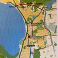 Kortskitse af Jeppe Hansen med forslag til fremtidens fordeling af trafikken i Ebeltoft.