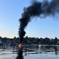 Der var kraftig røg fra bådbranden. Foto: Presse-fotos.dk
