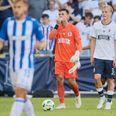 Jesper Hansen fik rødt kort i tirsdagens kamp mod Lech Poznan. Foto: Mikkel Berg Pedersen/Ritzau Scanpix